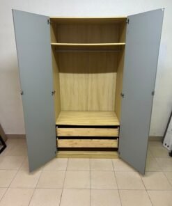 A two-door hinged wardrobe with full mirrors, available in oak or natural beige (IKEA wardrobe) - Image 8