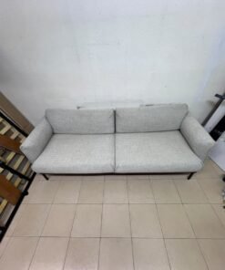A modern-design sofa—resembling the ÄPPLARYD model from IKEA—upholstered in light gray (Lejde light gray) and featuring elevated black metal legs. - Image 6