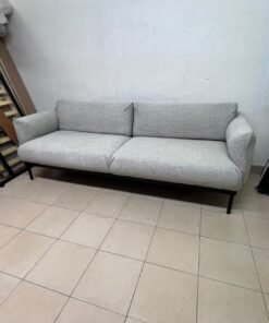 A modern-design sofa—resembling the ÄPPLARYD model from IKEA—upholstered in light gray (Lejde light gray) and featuring elevated black metal legs. - Image 7