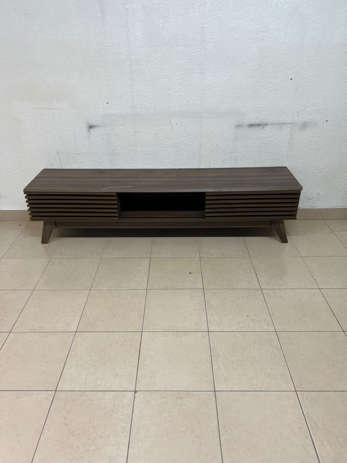 A modern-design wooden TV unit in a walnut finish—the Echo TV Unit from Home Centre UAE. - Image 2