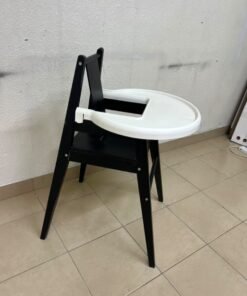 IKEA BLÅMES high chair for children, in black with a white tray. - Image 2