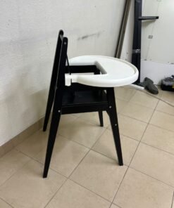 IKEA BLÅMES high chair for children, in black with a white tray. - Image 4