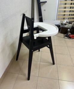 IKEA BLÅMES high chair for children, in black with a white tray. - Image 6