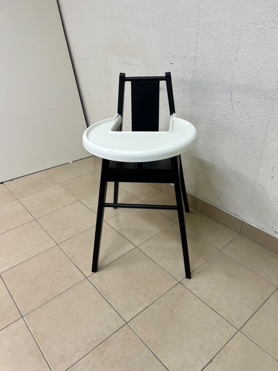 IKEA BLÅMES high chair for children, in black with a white tray. - Image 7