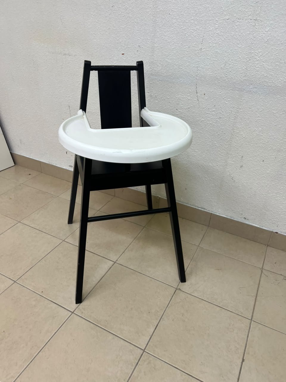 IKEA BLÅMES high chair for children, in black with a white tray. - Image 8