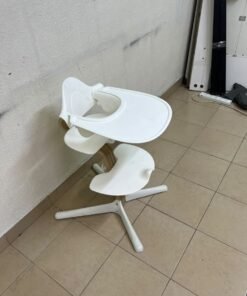 Stokke Nomi High Chair in white, complete with a Baby Set and a tray. - Image 3