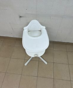 Stokke Nomi High Chair in white, complete with a Baby Set and a tray. - Image 8