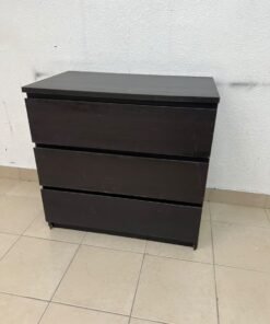 IKEA 3-drawer chest (MALM model, or a similar one like KULLEN, in black-brown). - Image 7