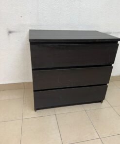 IKEA 3-drawer chest (MALM model, or a similar one like KULLEN, in black-brown).