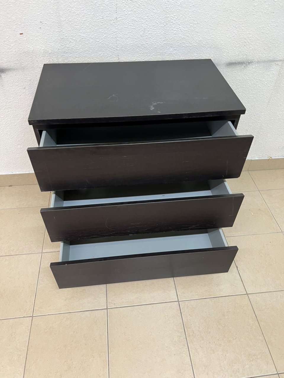 IKEA 3-drawer chest (MALM model, or a similar one like KULLEN, in black-brown). - Image 3