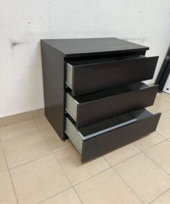 IKEA 3-drawer chest (MALM model, or a similar one like KULLEN, in black-brown). - Image 4