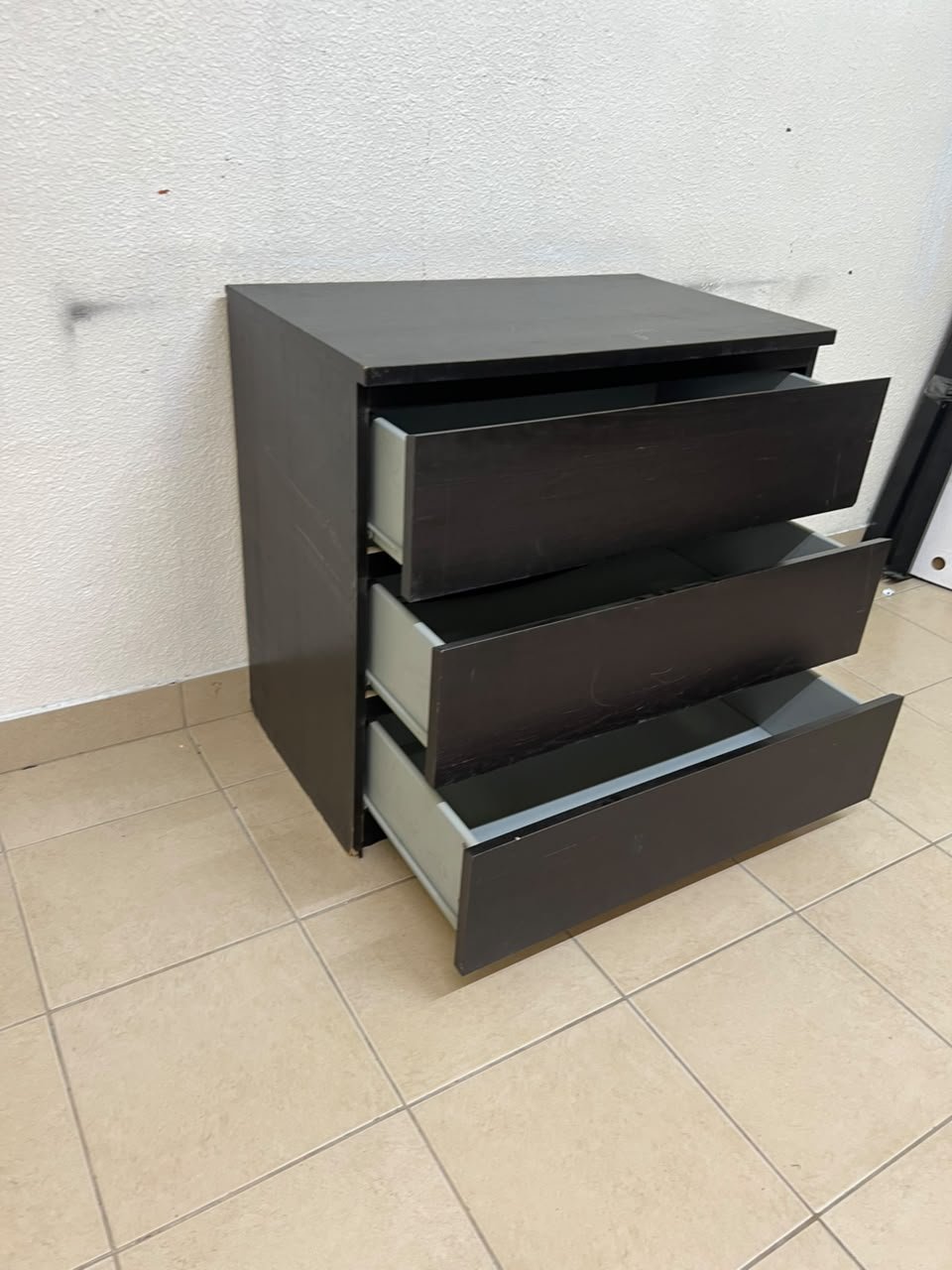 IKEA 3-drawer chest (MALM model, or a similar one like KULLEN, in black-brown). - Image 4